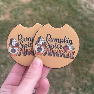 Pumpkin Spice Junkie Car Coasters